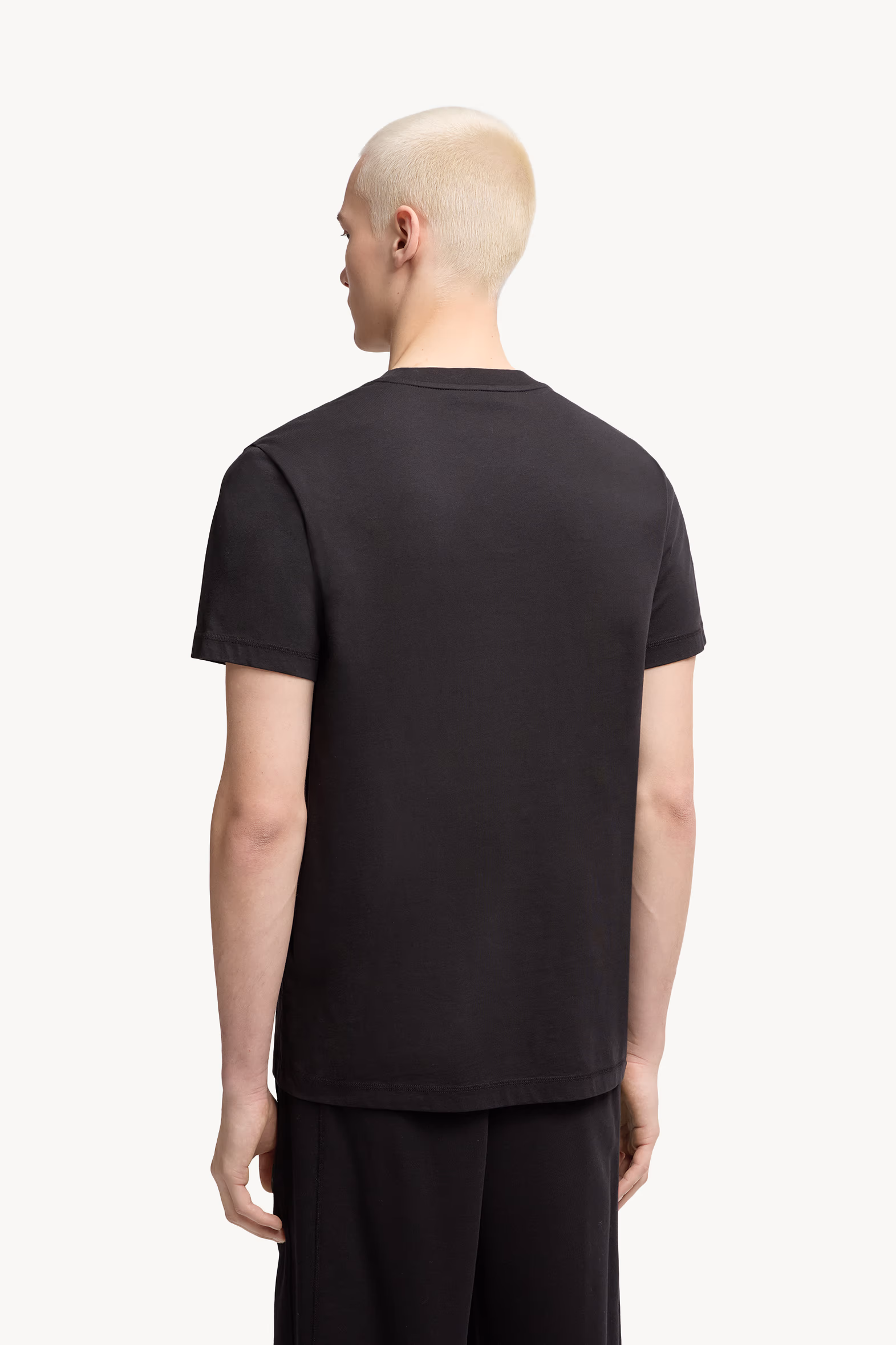 Logo Patch Cotton T-Shirt Men Black Moncler 5